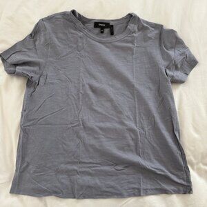 Theory Tilma Grey Short Sleeve Tee Shirt - Size Medium - Shadow Grey